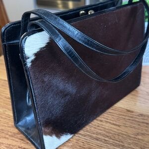 Walter Katten Vintage 1950s Leather and Cowhide Purse